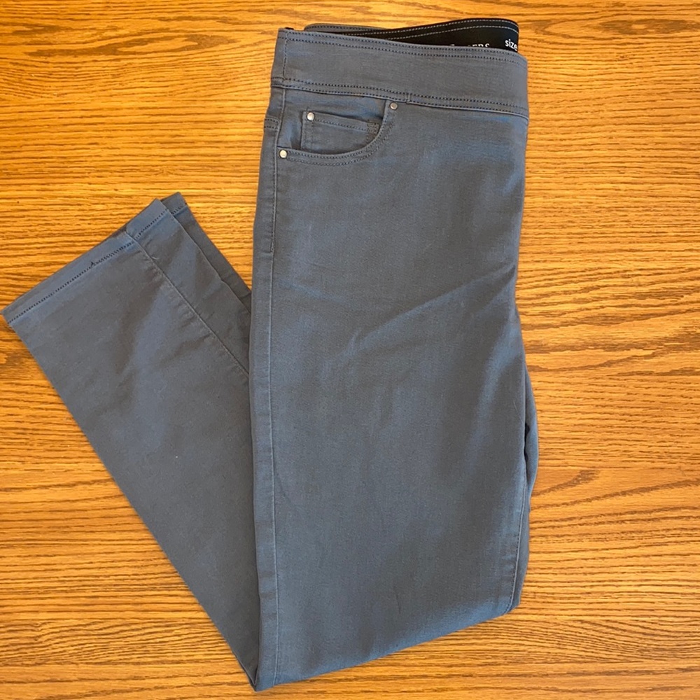 Kim Rogers- dark gray straight tummy control jeans Sz 8